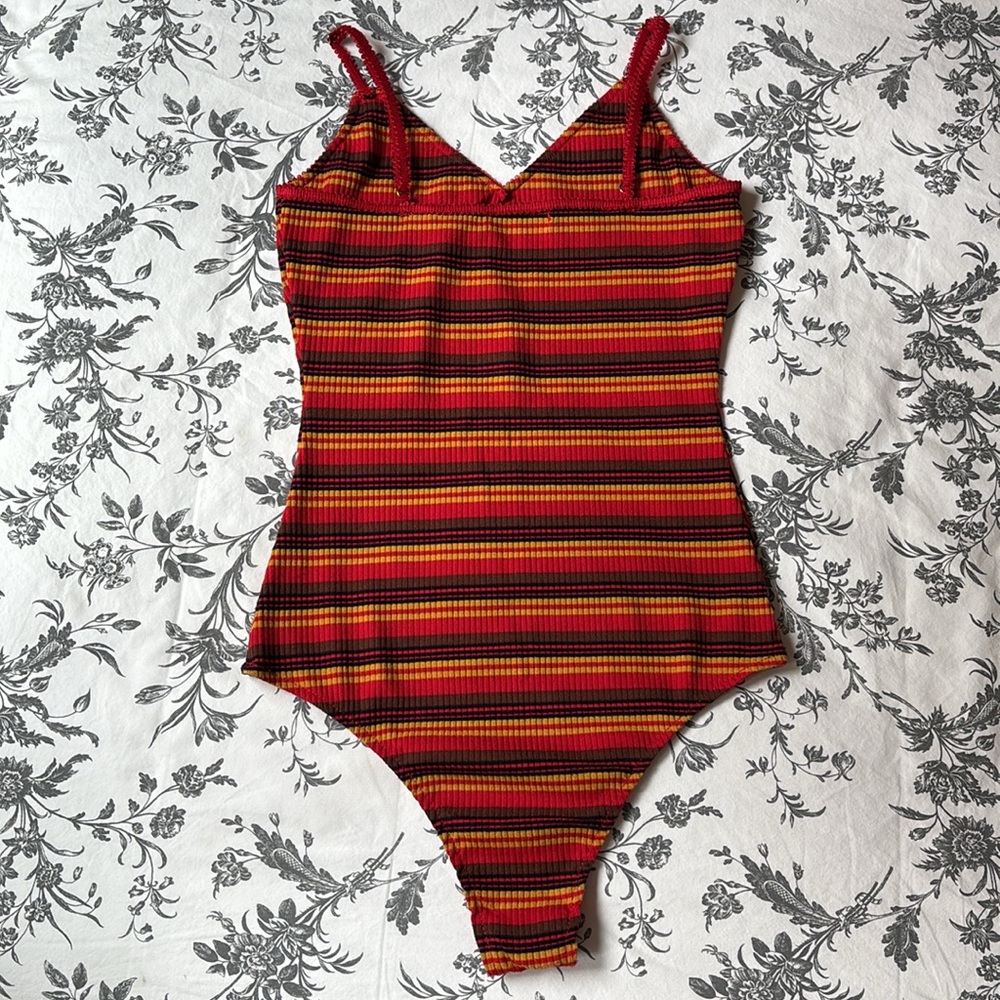 {NWOT} Wild Honey Striped Ribbed Bodysuit - Picture 3 of 10